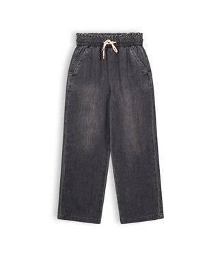 NoNo Meisjes denim broek palazzo - Sayla - Jet zwart