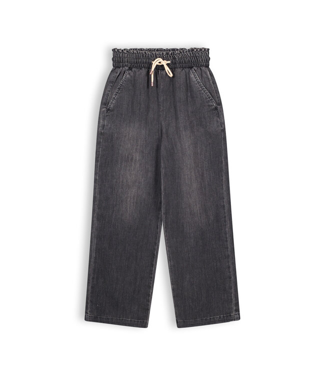 NoNo Meisjes denim broek palazzo - Sayla - Jet zwart