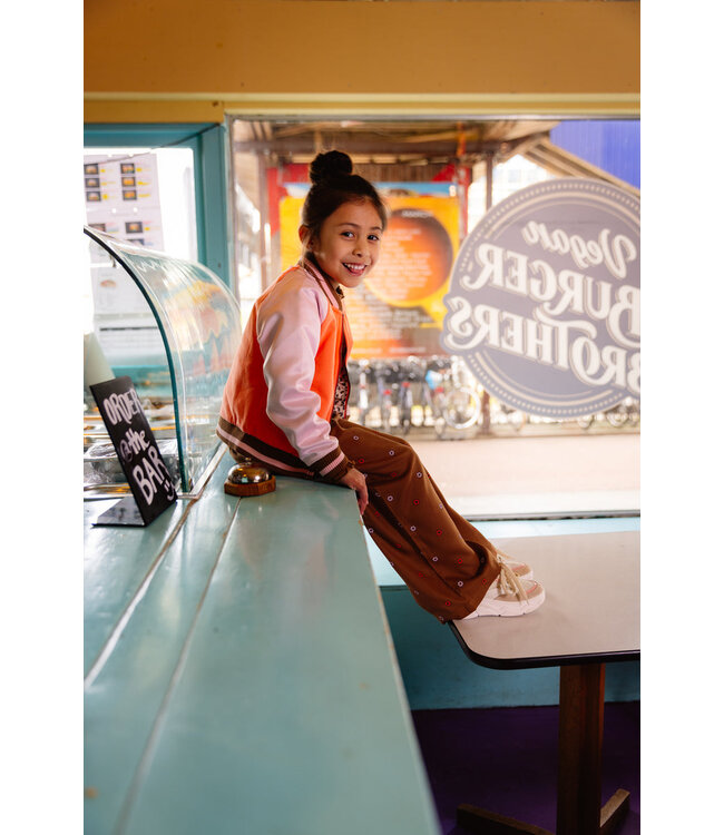 Quapi Meisjes broek - Aaltje - AOP bloemen bruin