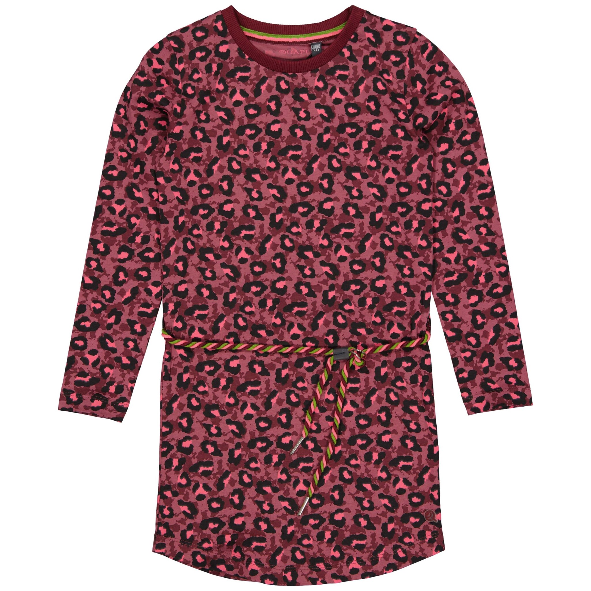 Quapi Meisjes jurk - Adella - AOP luipaard roze Quapi Meisjes jurk - Adella - AOP luipaard roze