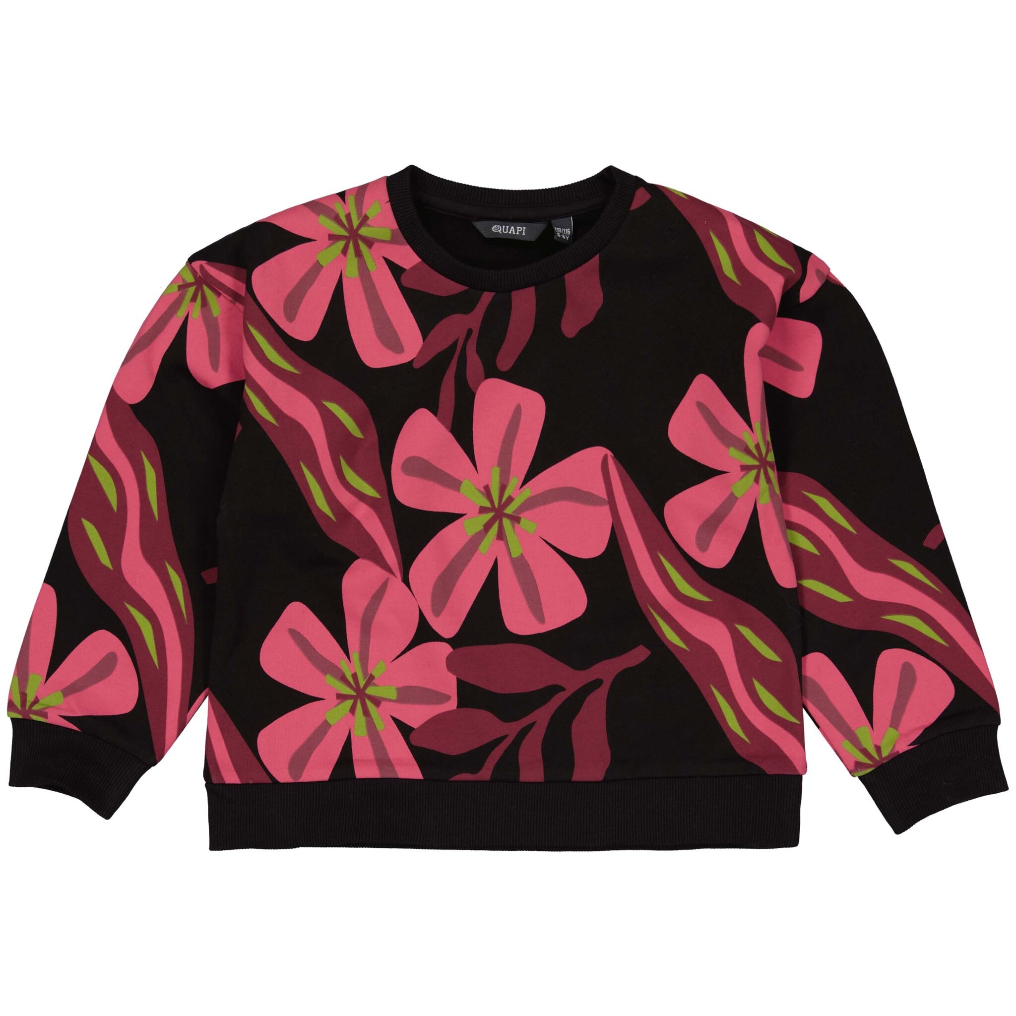 Quapi Meisjes sweater - Amy - AOP bloemen roze Quapi Meisjes sweater - Amy - AOP bloemen roze