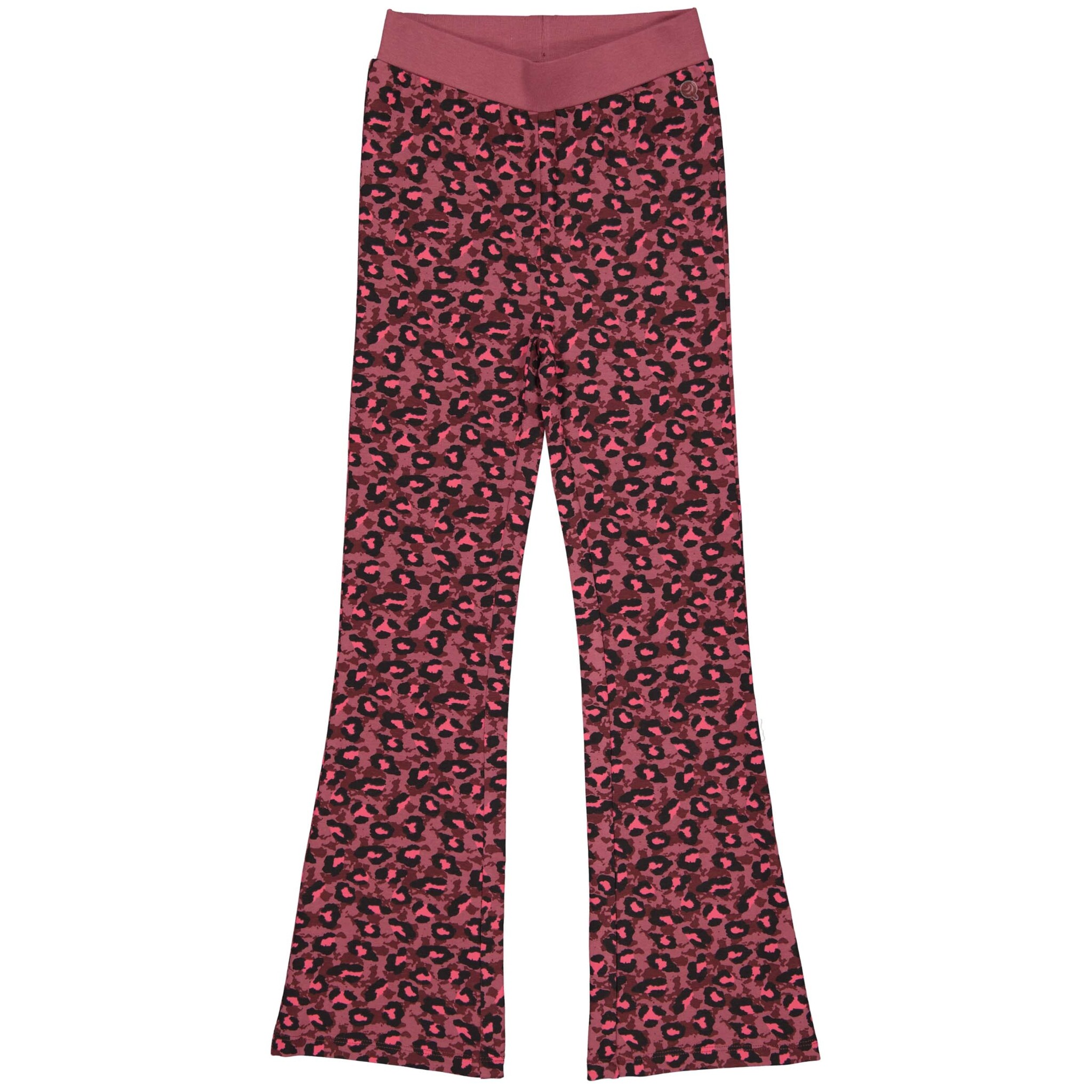 Quapi Meisjes flairbroek - Aymee - AOP luipaard roze