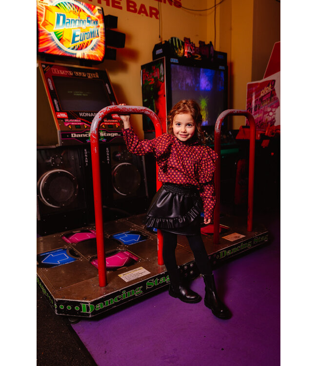 Quapi Meisjes blouse - Alexia - AOP retro lime groen