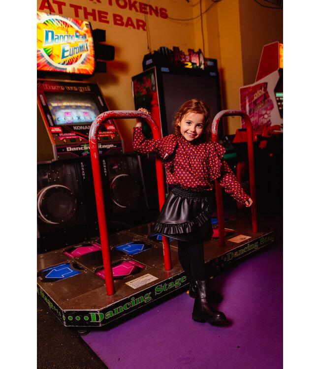 Quapi Meisjes blouse - Alexia - AOP retro lime groen