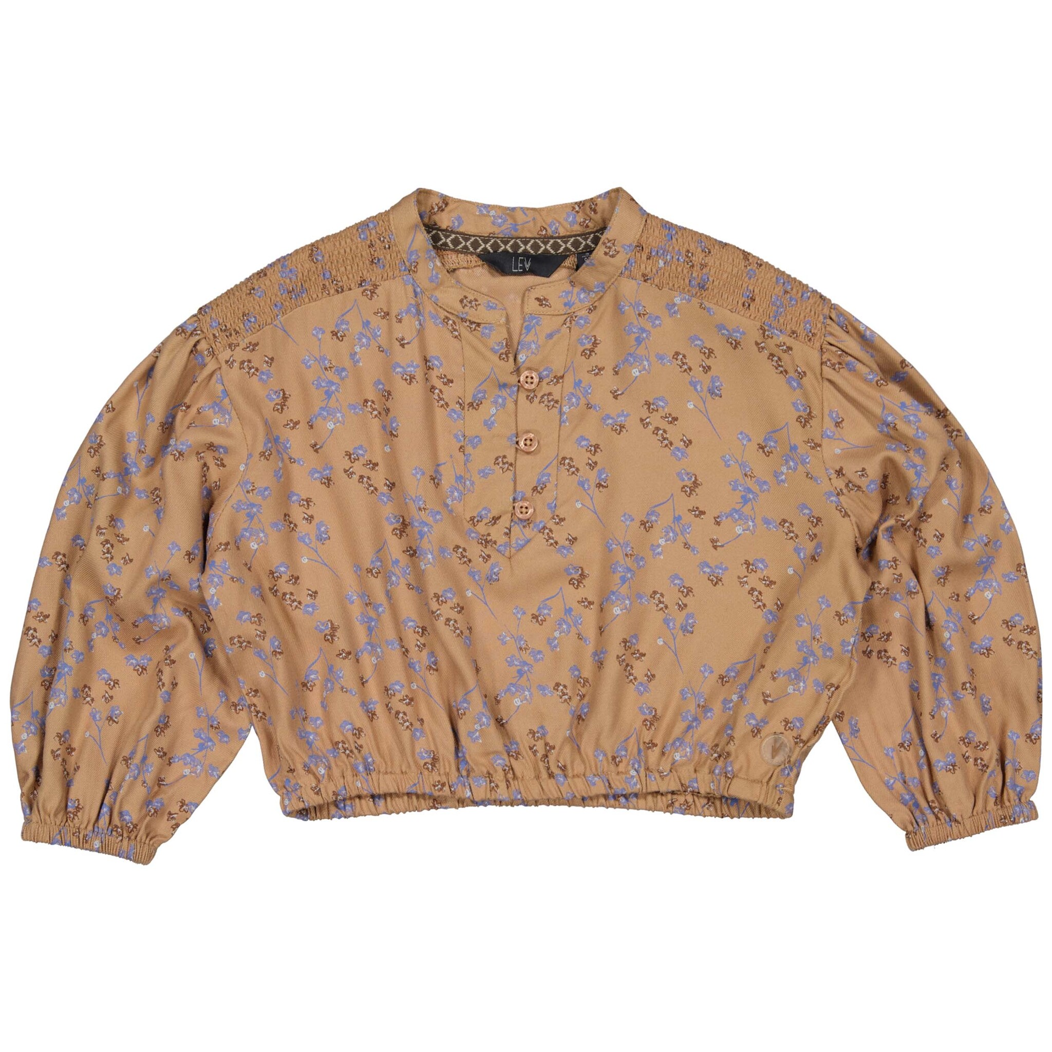 LEVV Little Meisjes blouse - Gest - AOP bloemen blauw LEVV Little Meisjes blouse - Gest - AOP bloemen blauw
