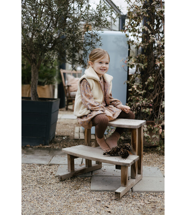 LEVV Little Meisjes blouse - Gest - AOP bloemen blauw