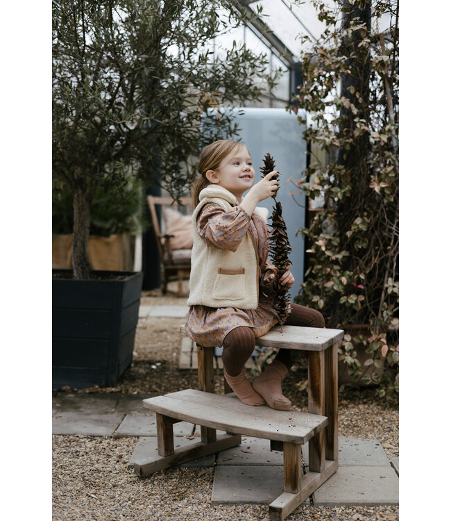 LEVV Little Meisjes blouse - Gest - AOP bloemen blauw