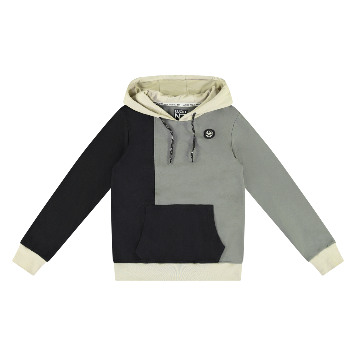 Lucky No. 7 Jongens hoodie - Castor grijs