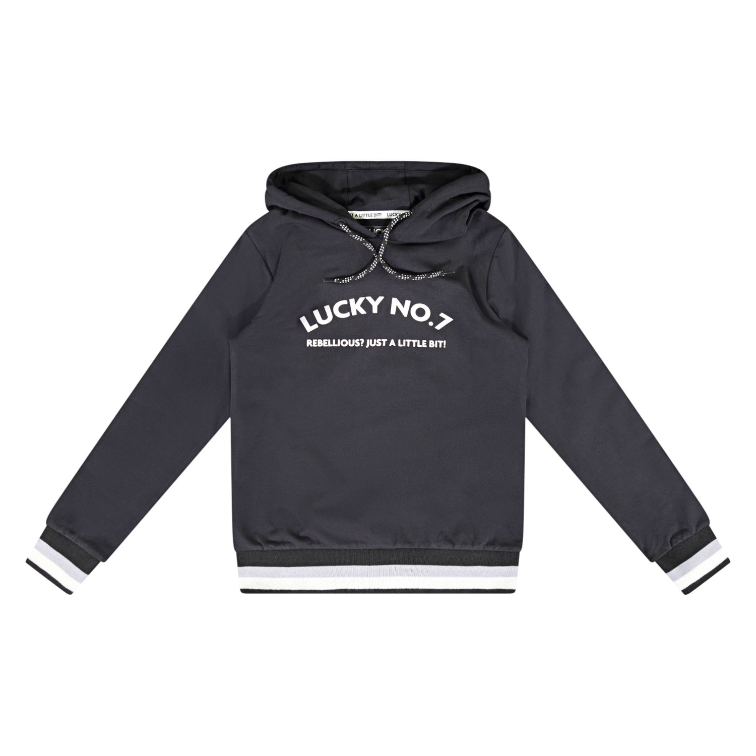 Lucky No. 7 Jongens hoodie - Zwart