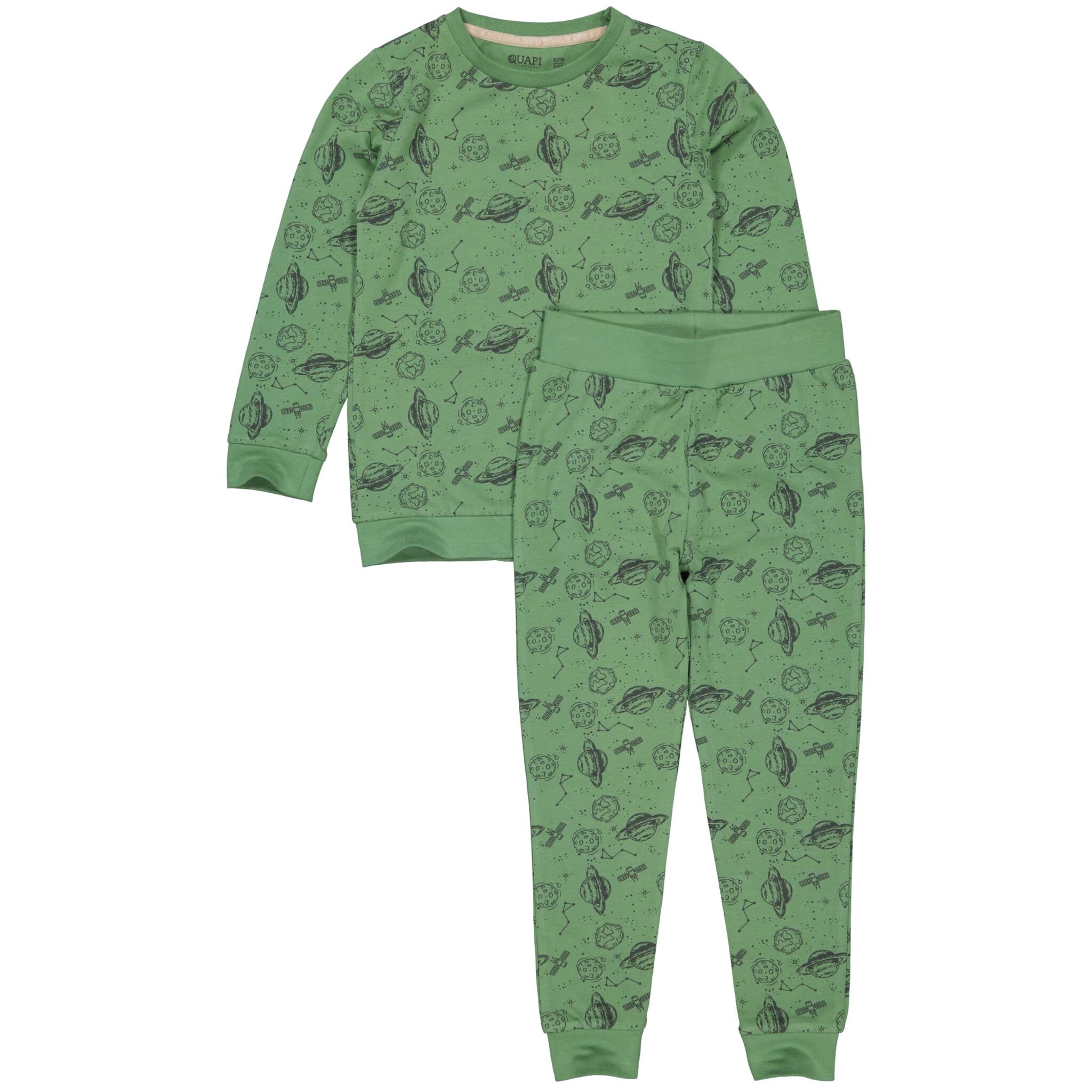 Quapi Jongens pyjama - Puck - AOP Groen space Quapi Jongens pyjama - Puck - AOP Groen space