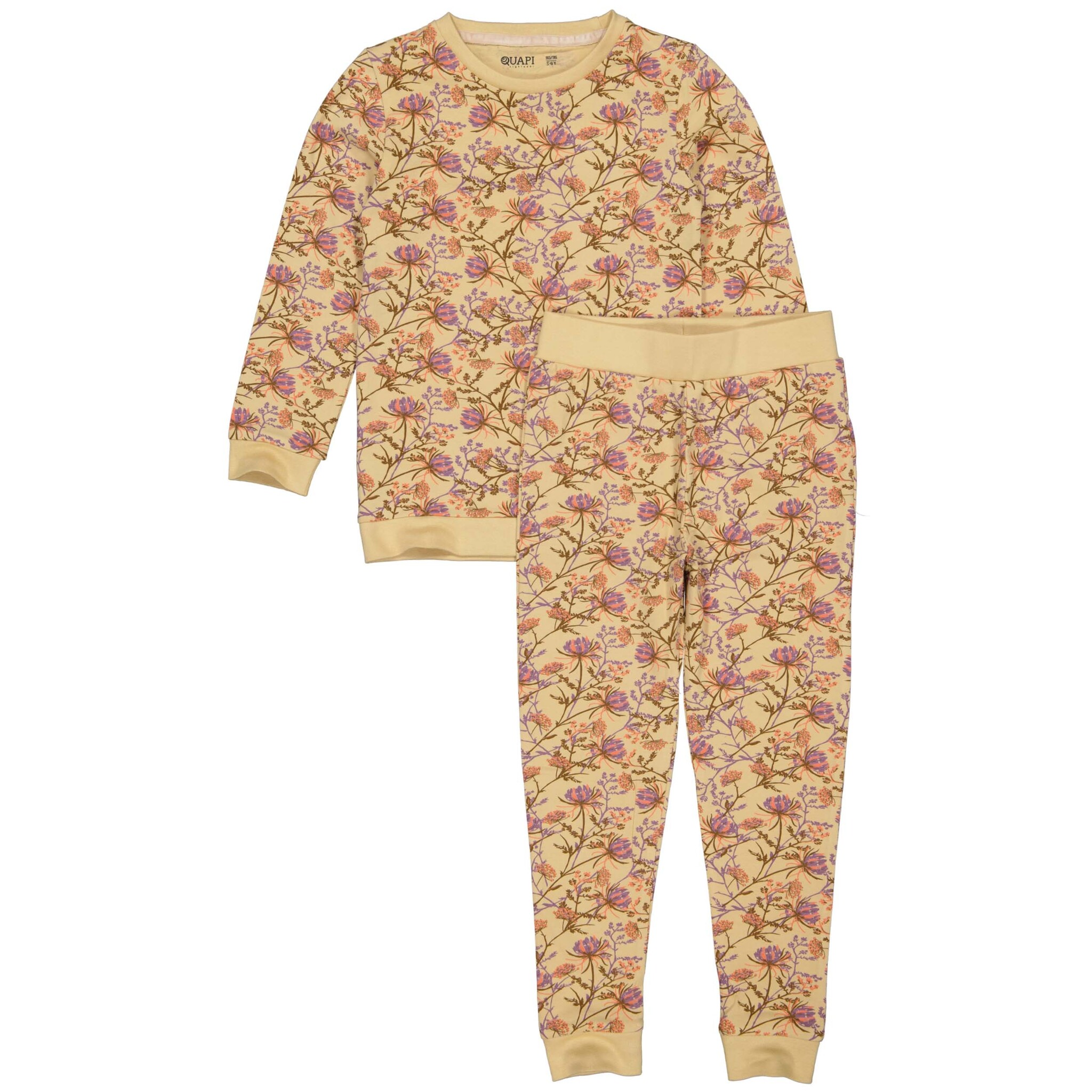 Quapi Meisjes pyjama - Puck - AOP Zand bloemen Quapi Meisjes pyjama - Puck - AOP Zand bloemen