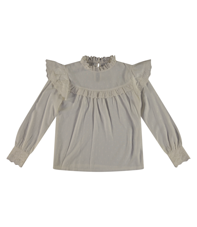 Vinrose Meisjes blouse - Egret