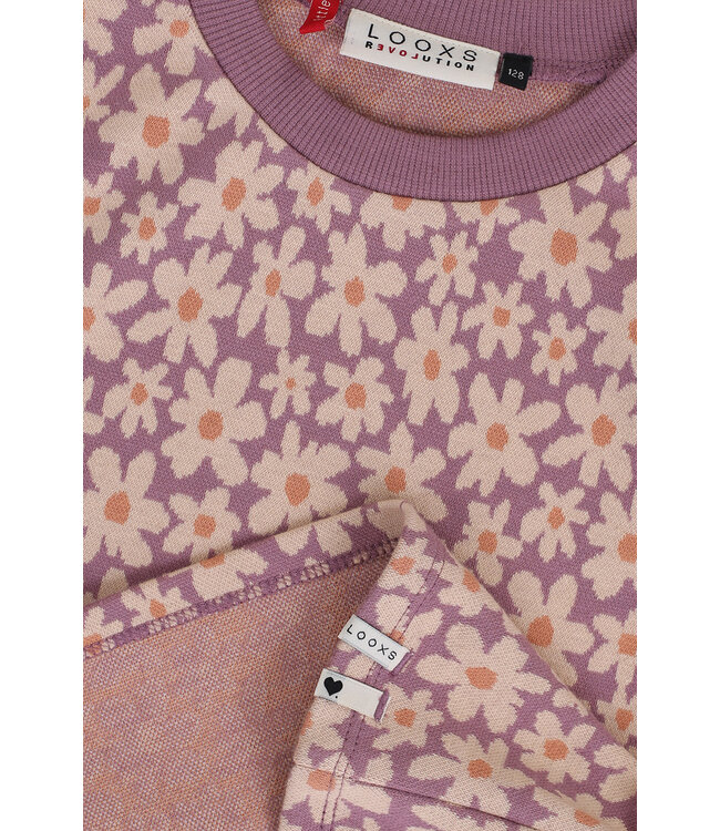 LOOXS Little Meisjes spencer - Bloemen jacquard
