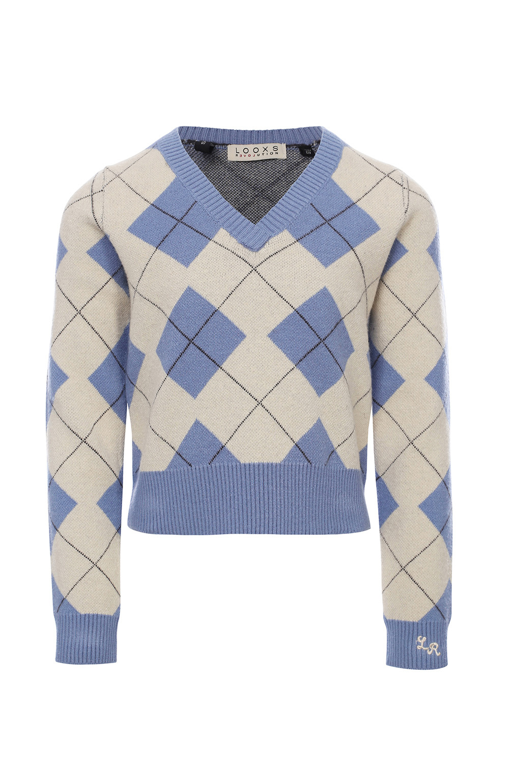 LOOXS 10sixteen Meisjes trui - Argyle geruit blauw LOOXS 10sixteen Meisjes trui - Argyle geruit blauw