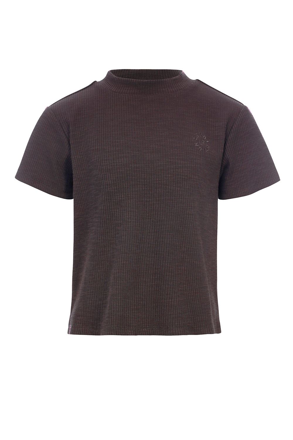 LOOXS 10sixteen Meisjes t-shirt rib loose slub - Antraciet LOOXS 10sixteen Meisjes t-shirt rib loose slub - Antraciet