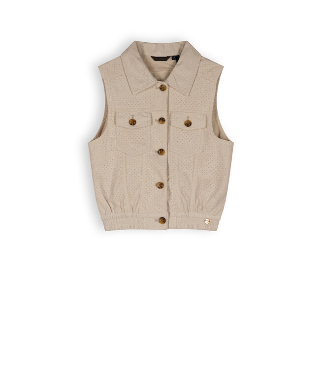 NoNo Meisjes gilet suede - Dodhy - Sneeuw wit