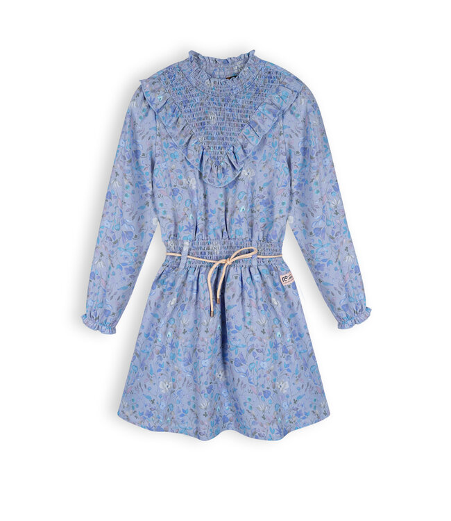 NoNo Meisjes jurk AOP - Mayana - Provence blauw
