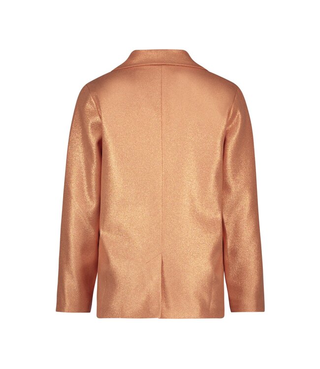 Like Flo Meisjes blazer jasje metallic crepe - Brique