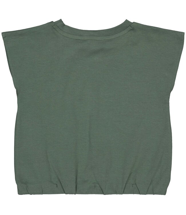 Quapi Meisjes crop top - Beertje - Donker groen