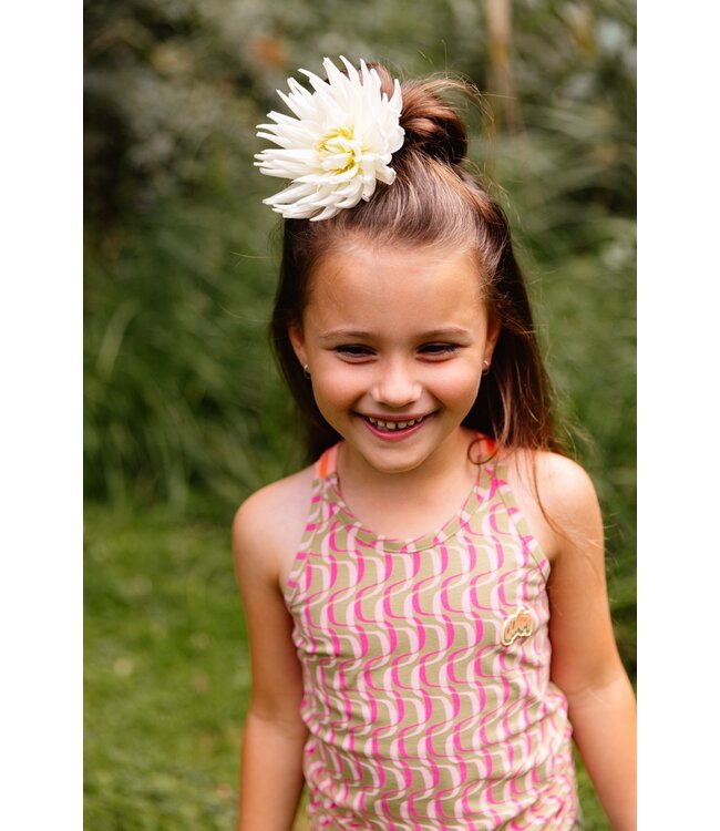 Quapi Meisjes top - Birthe - AOP roze gestreept