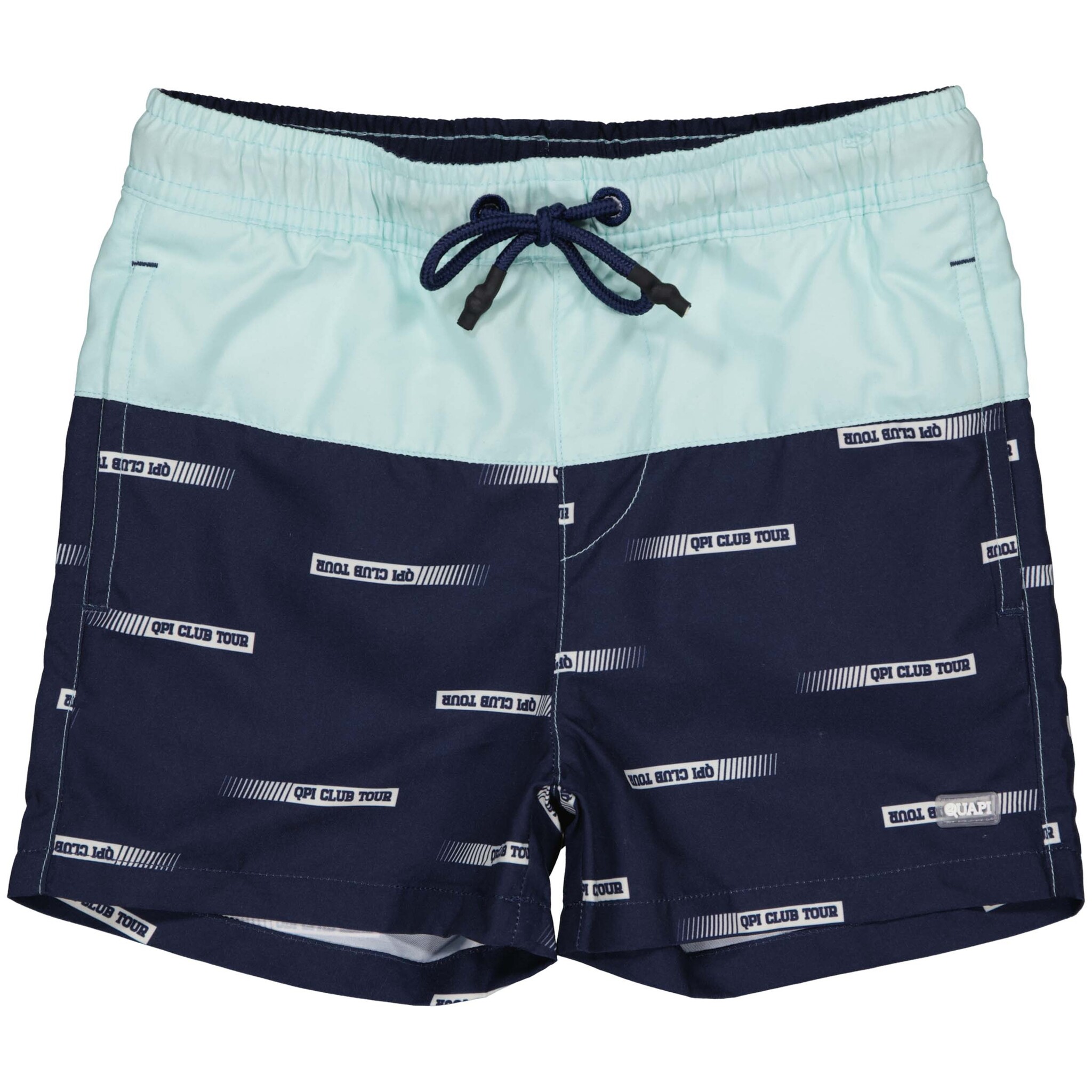 Quapi Jongens zwembroek - Boan - AOP blauw tekst Quapi Jongens zwembroek - Boan - AOP blauw tekst