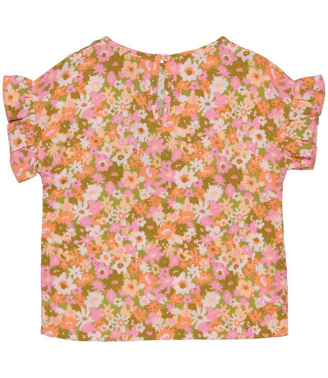 Quapi Meisjes blouse - Bodee - AOP roze bloemen