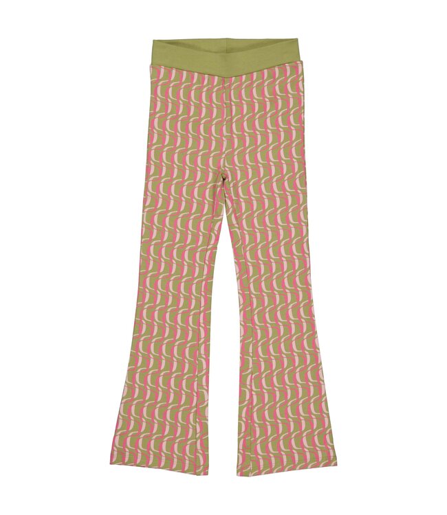 Quapi Meisjes flair broek - Bura - AOP roze gestreept