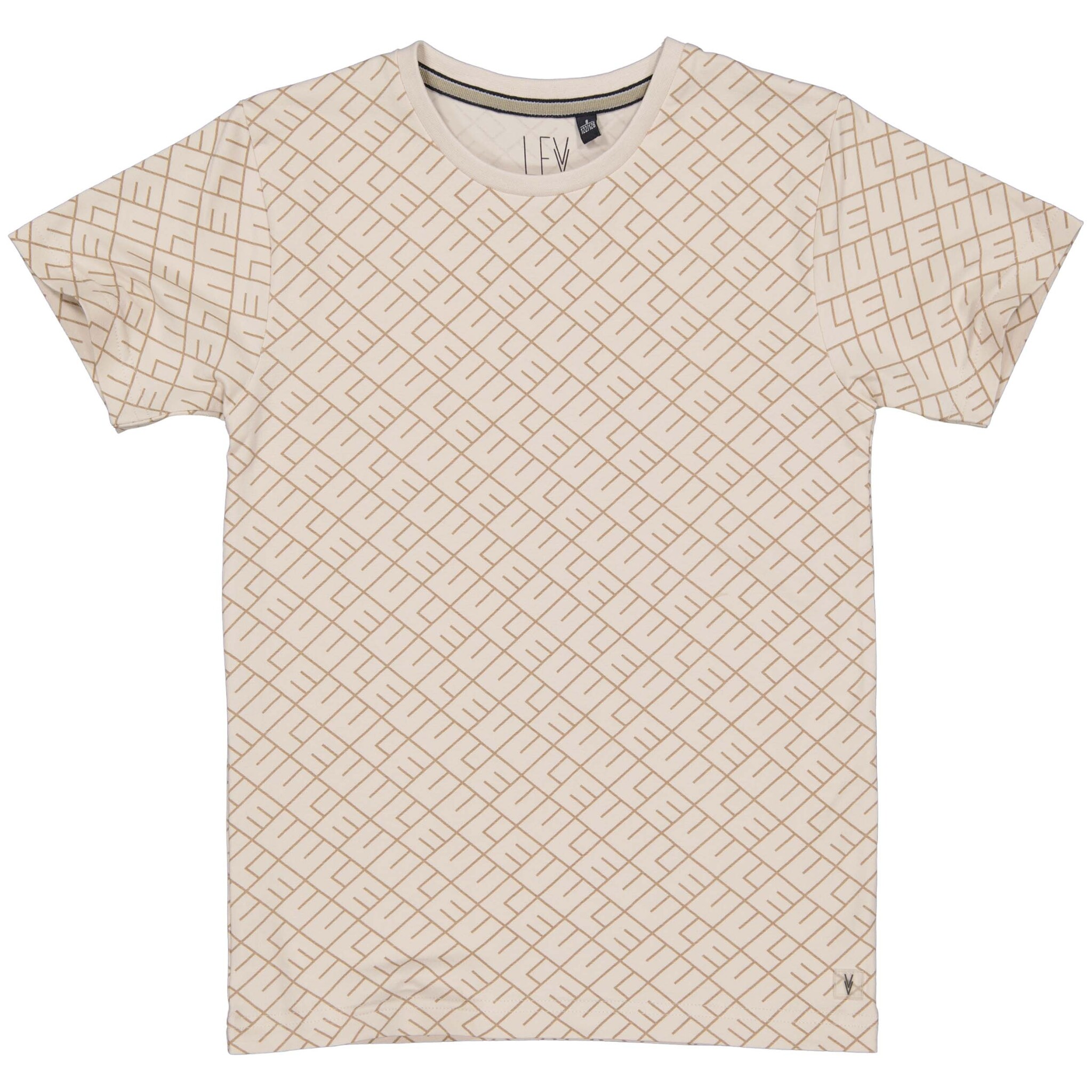 Jongens t-shirt - Kaden - AOP taupe text