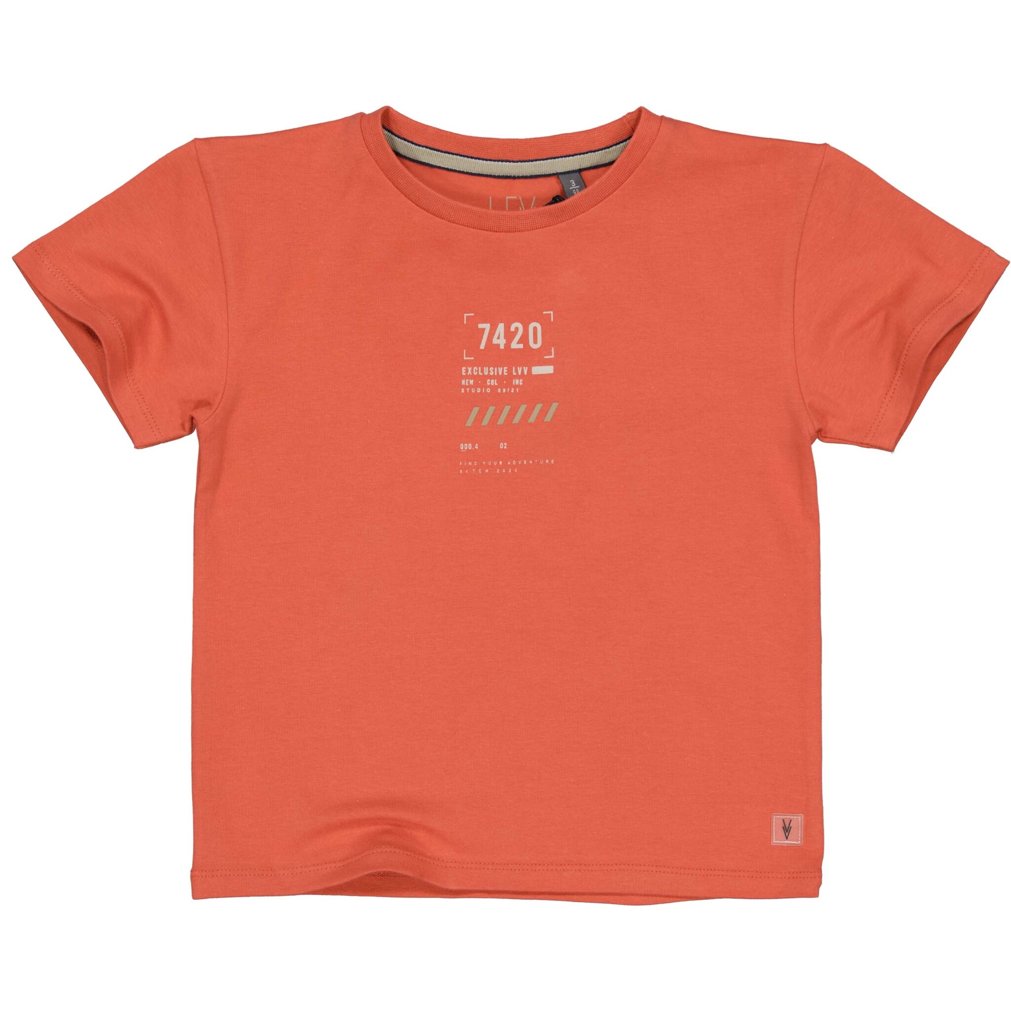 LEVV Little Jongens t-shirt - Mace - Oranje rood