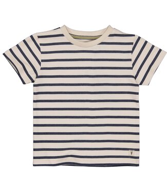 LEVV Little Jongens t-shirt - Mael - AOP blauw gestreept