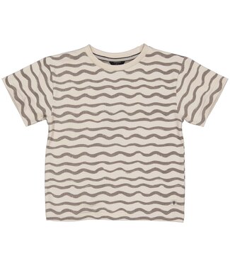 LEVV Little Jongens t-shirt - Malo - AOP grijs gestrept