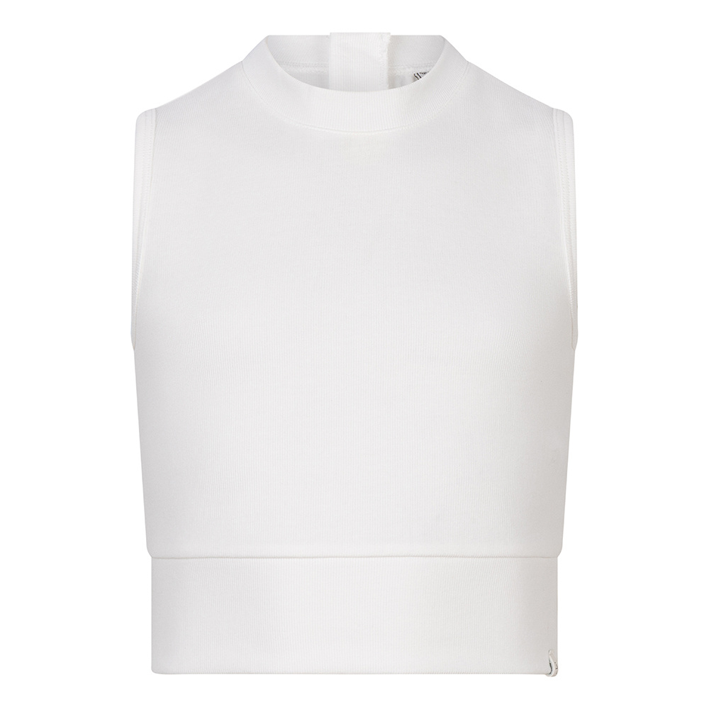 Meisjes crop top rib - Off wit