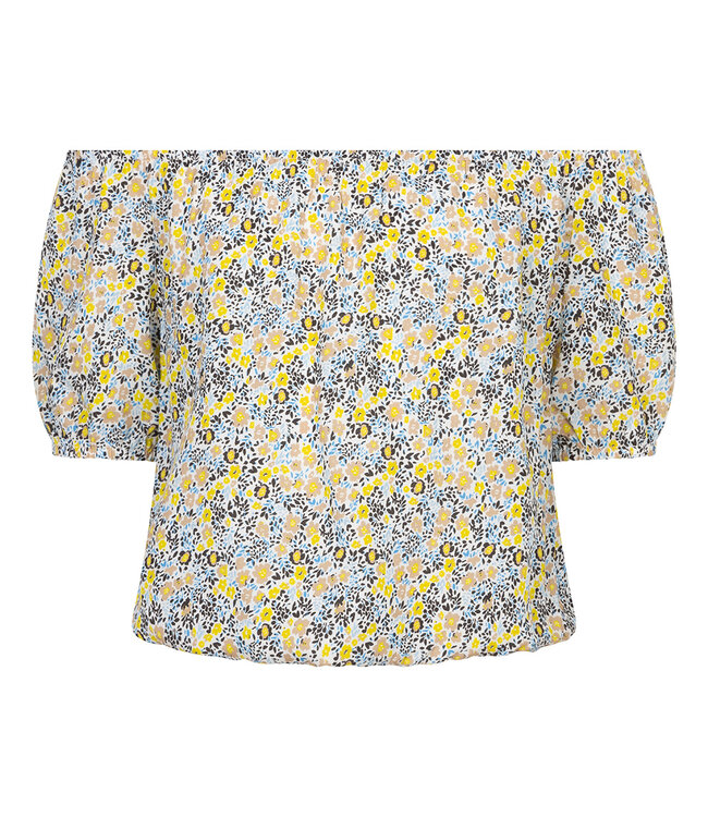 Indian Blue Jeans Meisjes crop top bloemen - Licht blauw