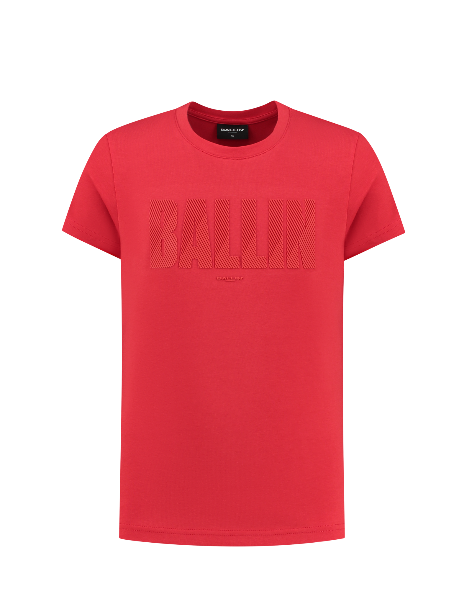 Ballin Amsterdam - Jongens Slim fit T-shirts Crewneck SS - Red - Maat 14