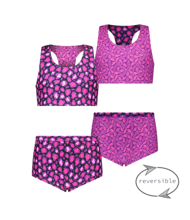 B.Nosy Meisjes reversibel bikini - Anniek - Active panter