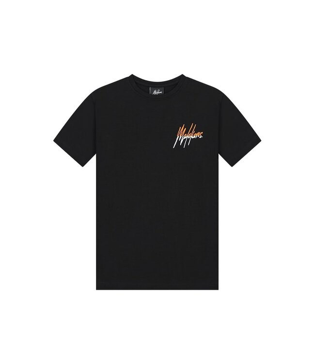 Malelions T-shirt split - Zwart oranje