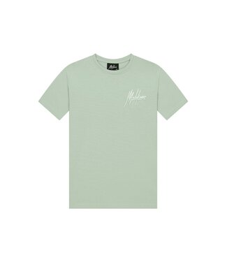 Malelions T-shirt split - Aqua grijs/mint