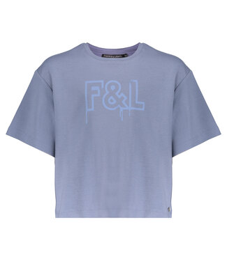 Frankie & Liberty Meisjes t-shirt - Manouk - Dusty blauw