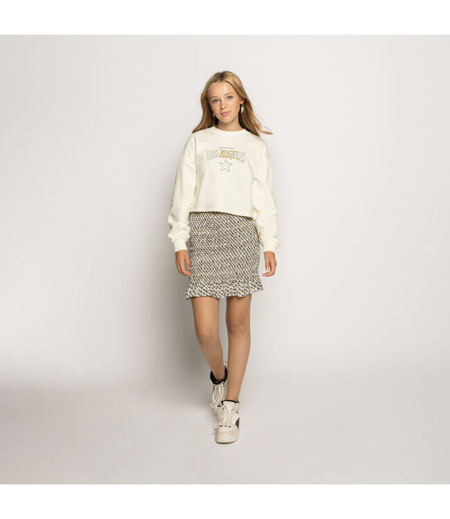 Frankie & Liberty Meisjes rok - Molly - Zwart / abrikoos print