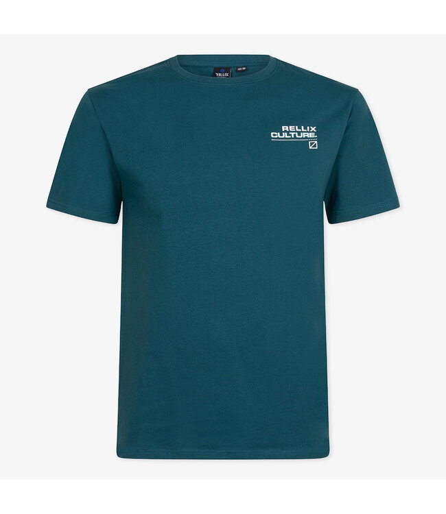 Rellix Jongens t-shirt culture backprint - Petrol groen