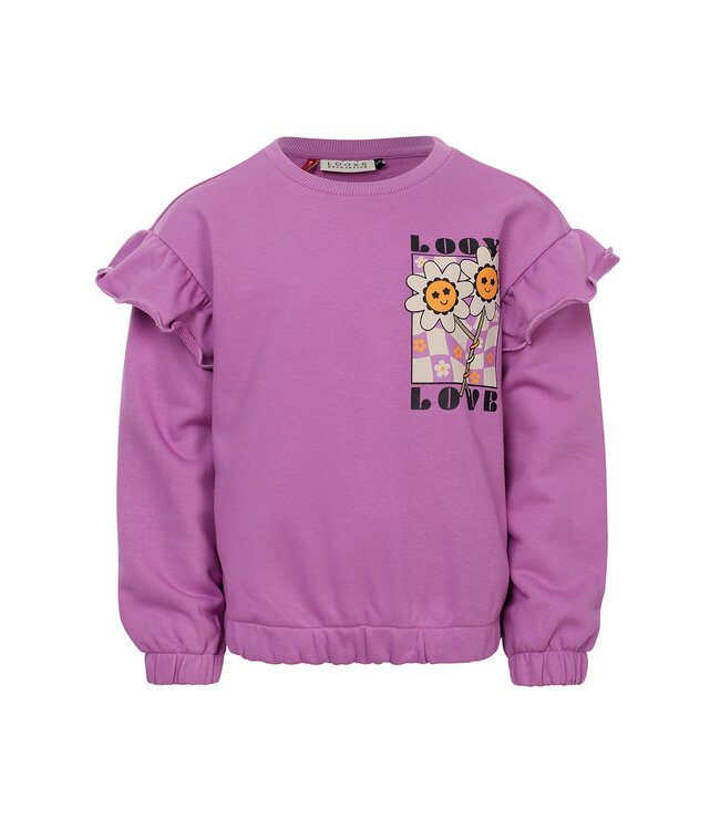 LOOXS Little Meisjes sweater - Paars fuchsia