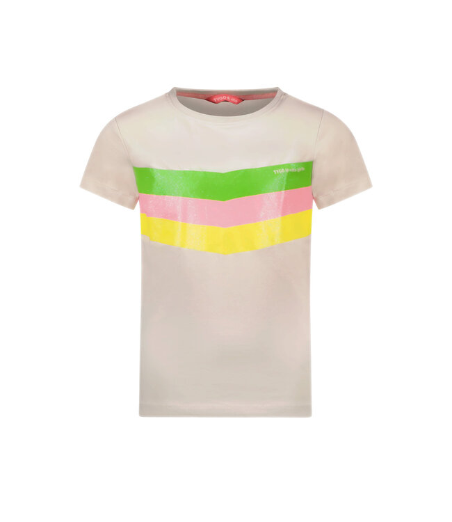 Tygo & Vito Meisjes t-shirt - Niqe - Licht steen