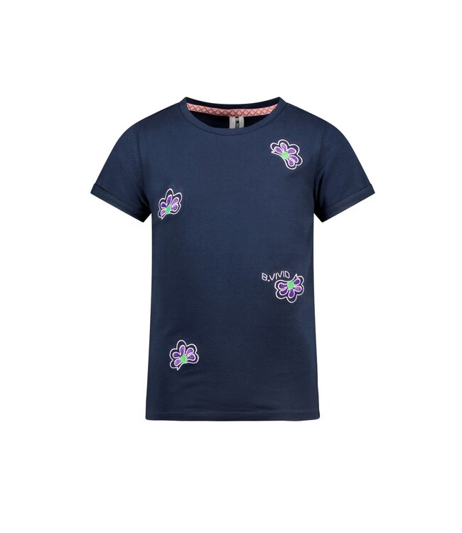 B.Nosy Meisjes t-shirt - Vivianne - Navy blauw