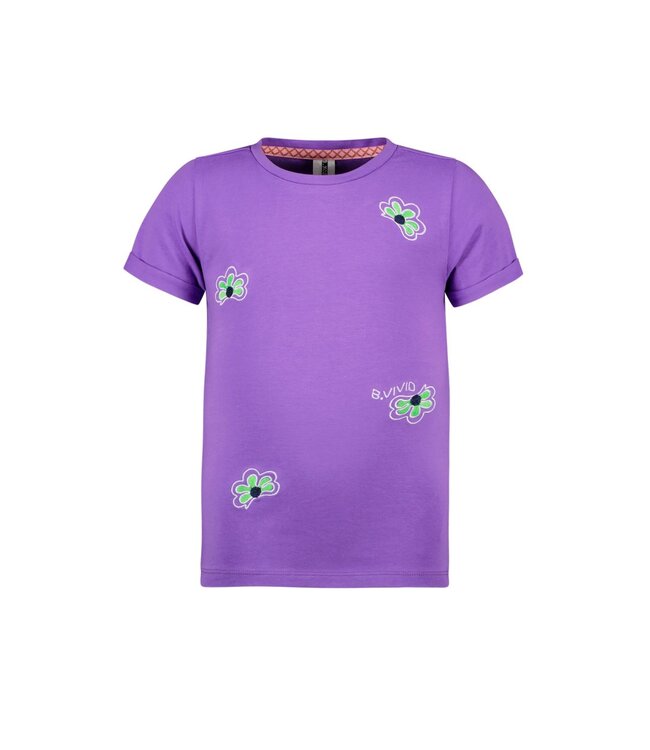 B.Nosy Meisjes t-shirt - Vivianne - Paars