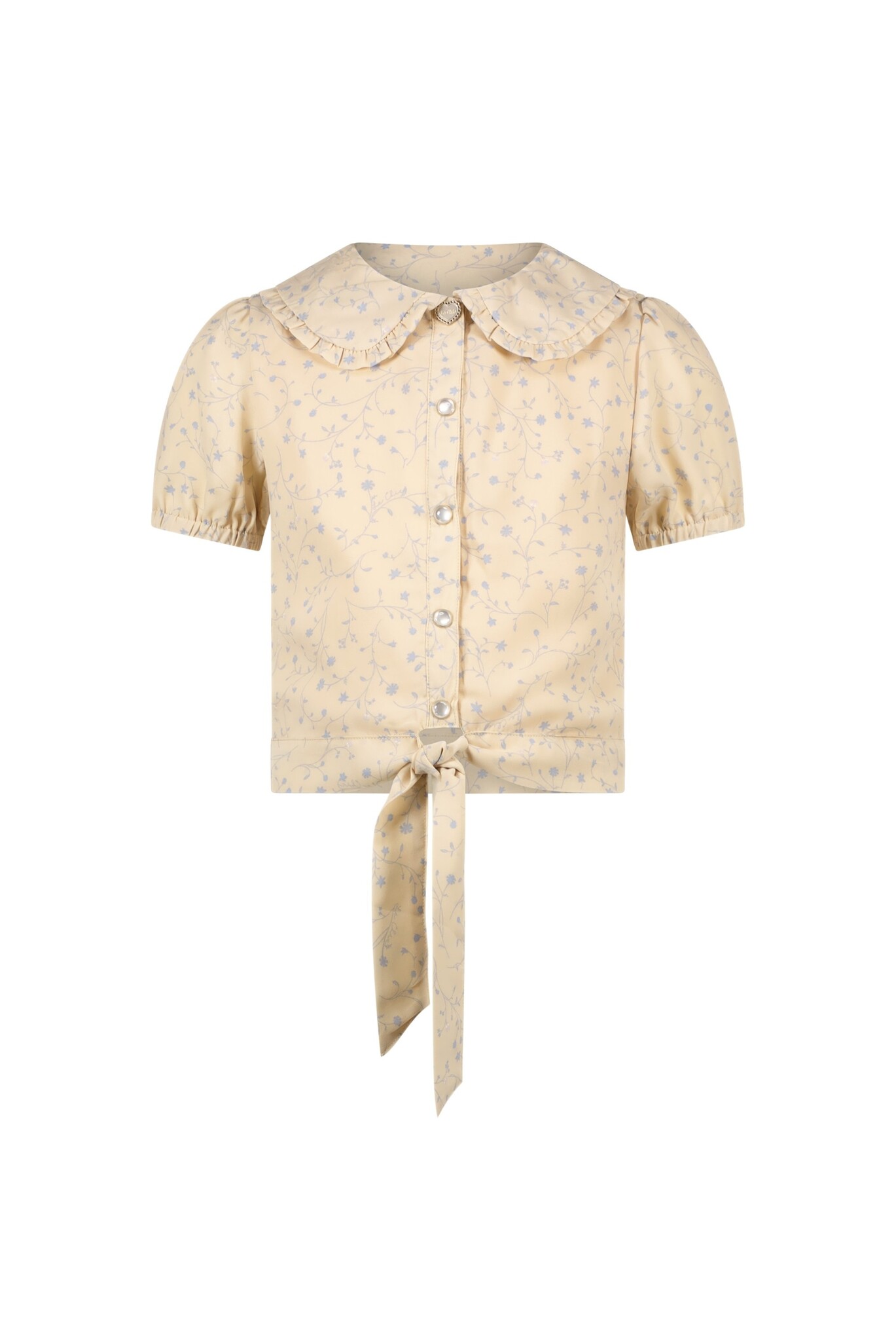 Le Chic Meisjes blouse bloemen - Edwy - Licht cappuccino