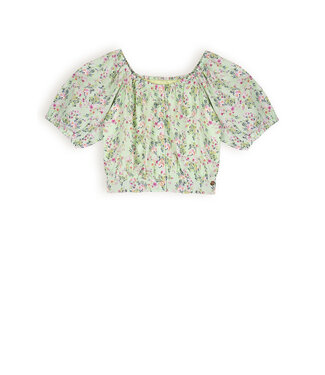 NoNo Meisjes blouse floral - Tomas - Spring groen