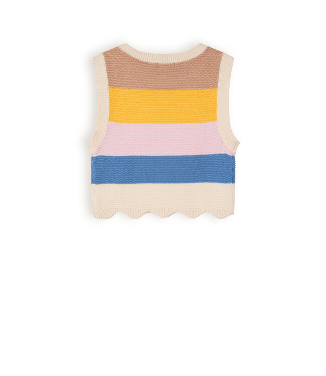 NoNo Meisjes spencer cropped gebreid - Kosmic - Pearled ivoor wit