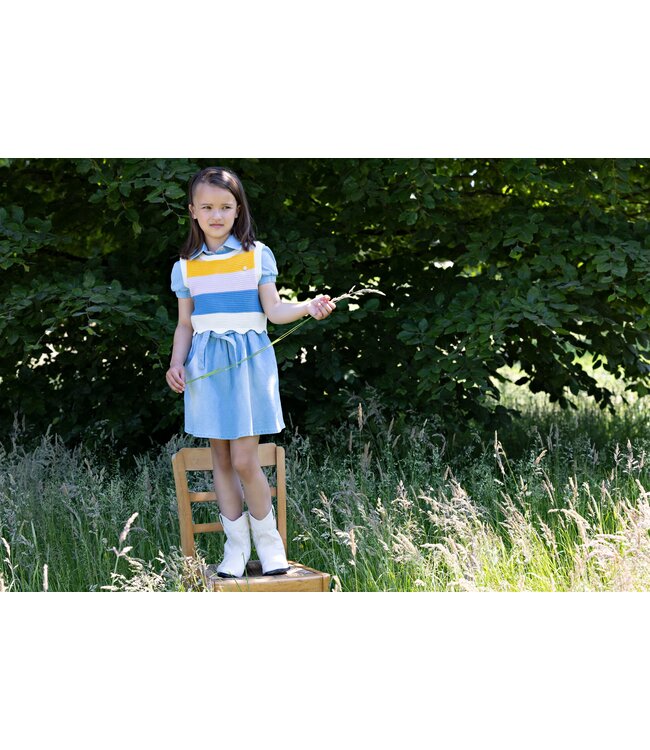 NoNo Meisjes spencer cropped gebreid - Kosmic - Pearled ivoor wit