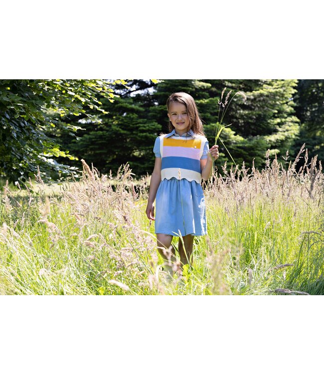 NoNo Meisjes spencer cropped gebreid - Kosmic - Pearled ivoor wit