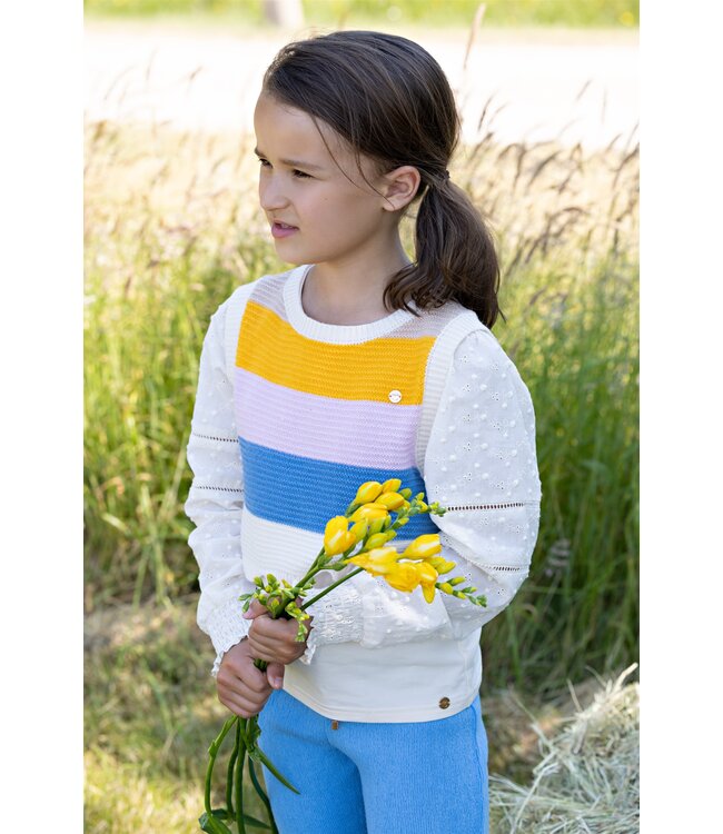 NoNo Meisjes spencer cropped gebreid - Kosmic - Pearled ivoor wit